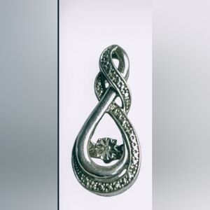 Vintage Sterling Silver Twinkler/ Infinity Natural Diamond Pendant by OTC